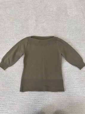Yves Saint Laurent 100% Wool Olive Knit Sweater Size XS
